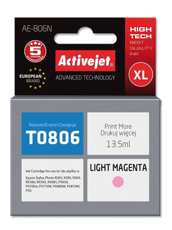 Tusz Activejet AE-806N, 13,5 ml, jasny czerwony