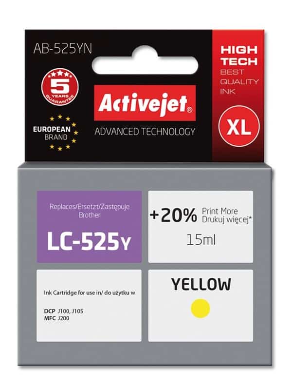 Tusz Activejet AB-525YN dla Brother (15ml)