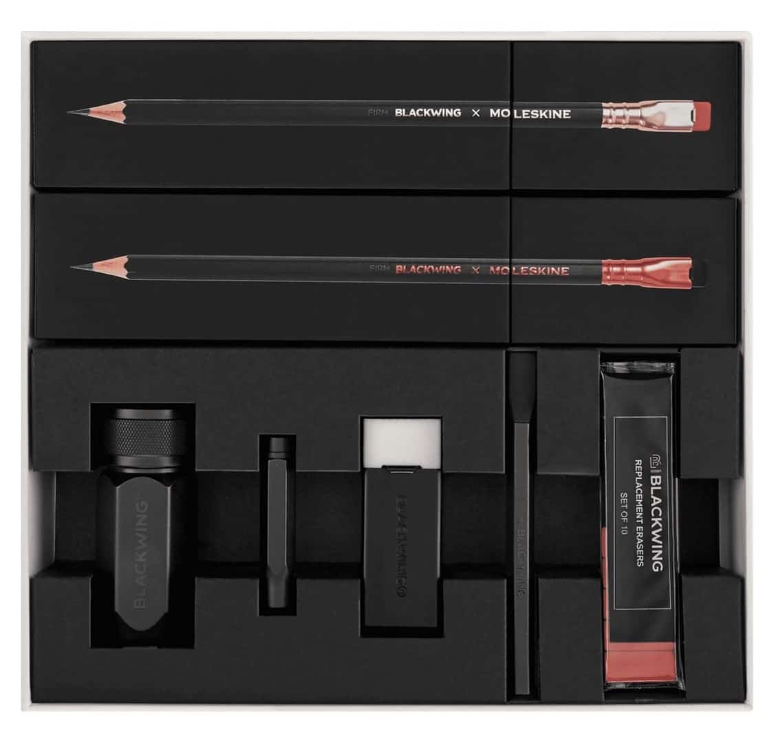 Moleskine Zestaw Graphite Lover’s Set zawiera 24 ołówki Blackwing w pudełku prezentowym, czarny.