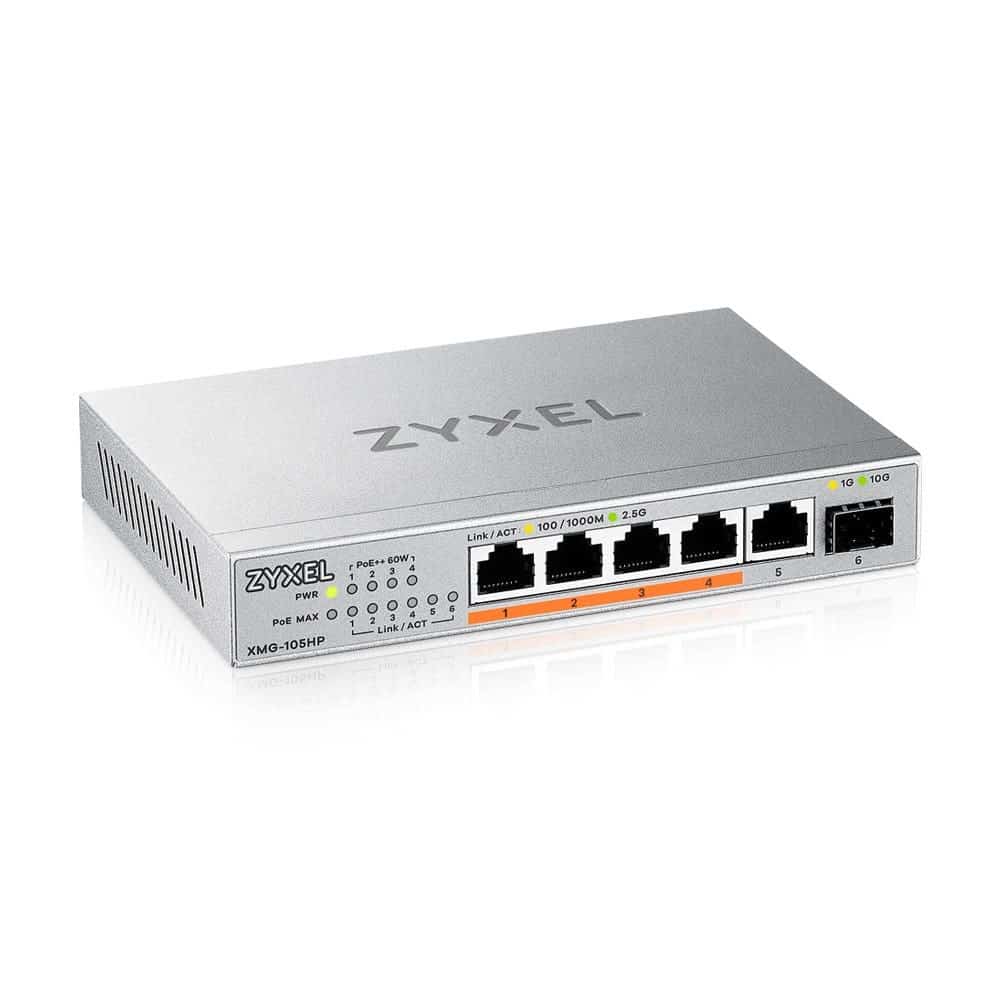 Switch Zyxel XMG-105HP 6p PoE 70W Multigigabit