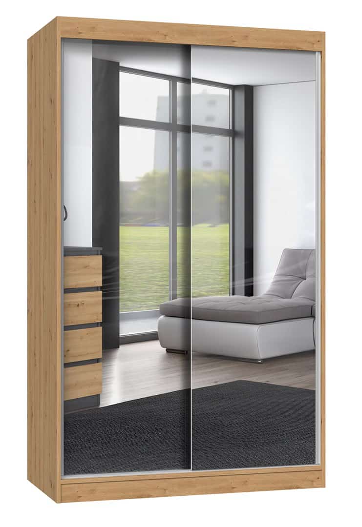 Szafa IGA artisan 120x61x200cm, 2 lustra, drzwi przesuwne