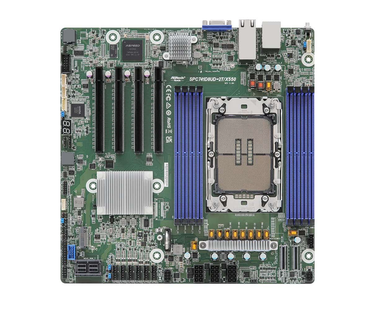 Płyta główna ASRock SPC741D8UD-2T/X550 1x LGA4677 Intel Xeon Scalable 3gen C741 (8xDIMM, SATA, 1xM.2, 2x10GbE, IPMI)