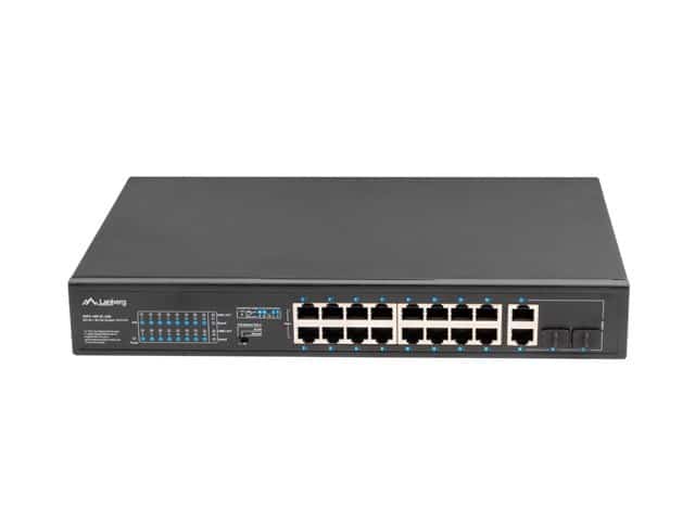 LANBERG SWITCH RACK 19" 16X 100MB POE+ 2X COMBO GIGABIT 250W
