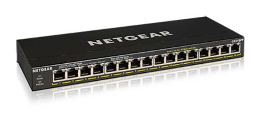 Switch Netgear GS316PP-100EUS 16p PoE 183W (PoE+: 16p) Unmanaged Gigabit