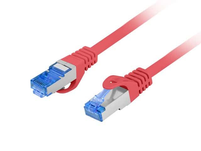 LANBERG PATCHCORD S/FTP KAT.6A 0.5M CZERWONY LSZH CCA