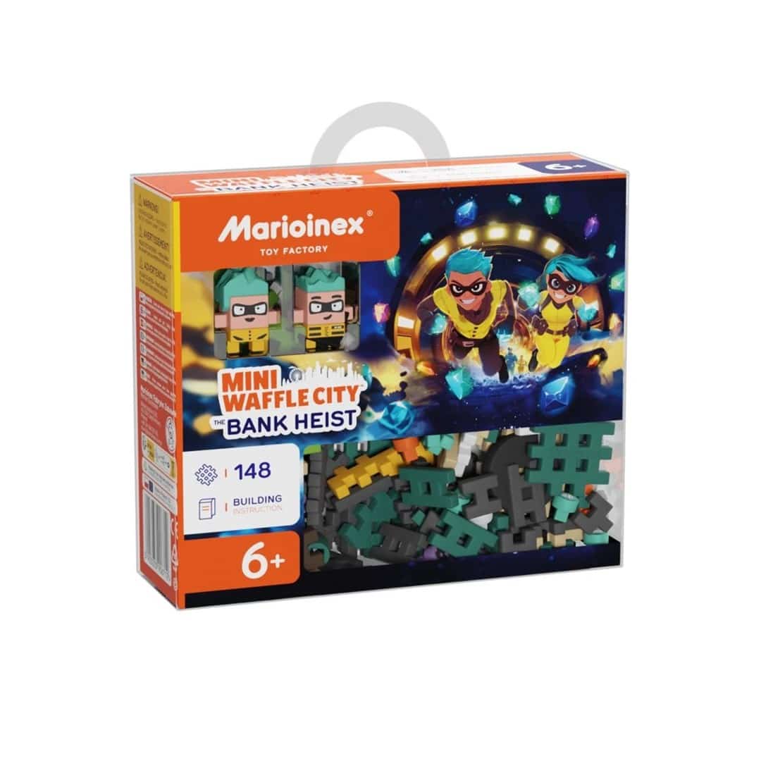 MARIOINEX Klocki Mini Waffle City Napad na bank, 148 elementów