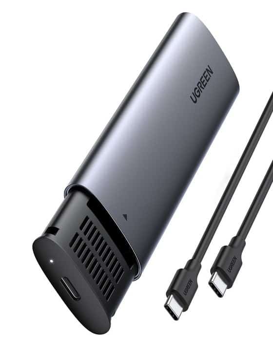 Ugreen kieszeń na dysk SSD M.2 obudowa dysku USB 3.2 Gen 2 (SuperSpeed USB 10 Gbps) + kabel USB Typ C 0,5m szary (CM400 10902)