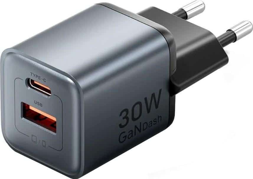 Ładowarka Vention 30W GaN czarna USB-A/C