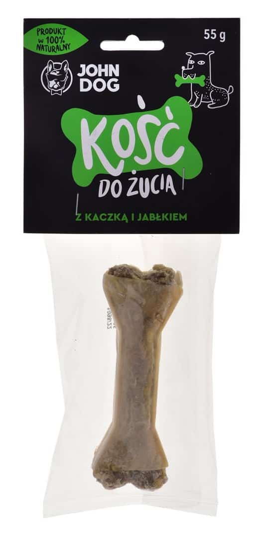 JOHN DOG Kość do żucia z kaczką i jabłkiem - gryzak dla psa - 12 cm