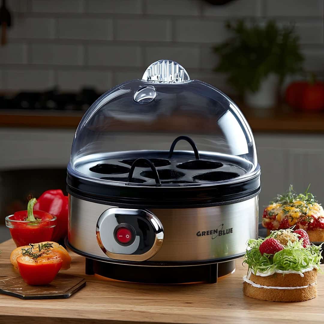 GREENBLUE AUTOMATYCZNY JAJOWAR, MOC 400W, DO 7 JAJ, MIARKA, 220-240V~, 50 HZ GB572