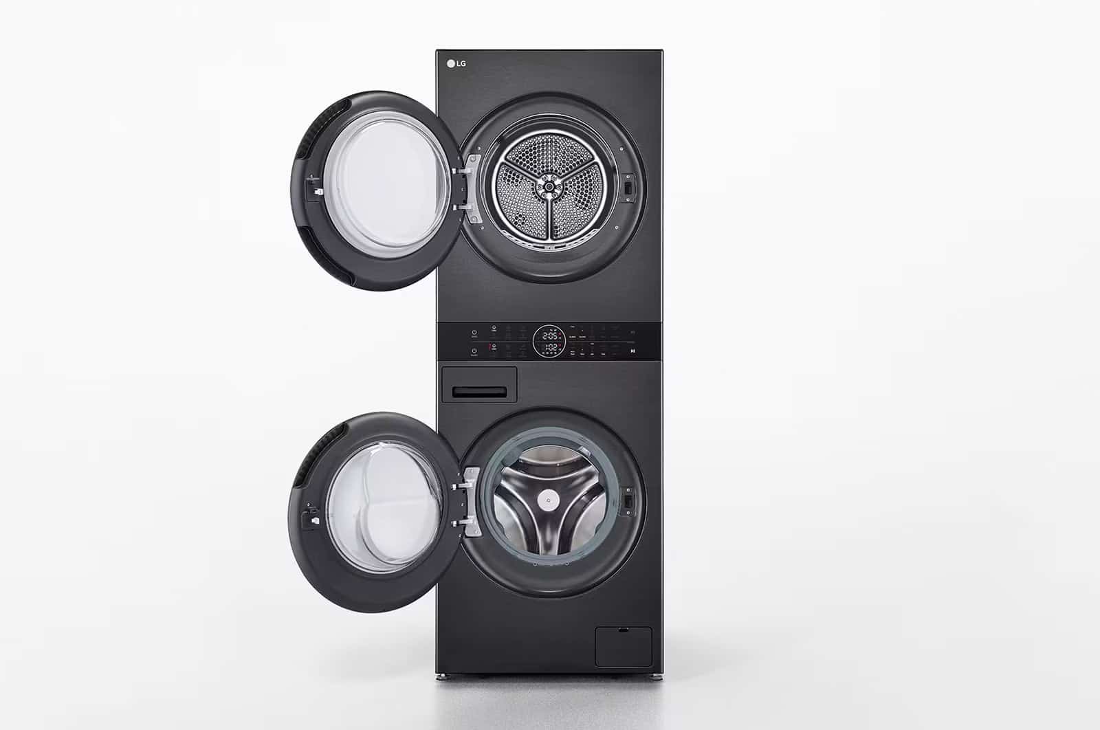 Pralko-suszarka WashTower LG WT1210BBF 12/10kg AI DirectDrive z pompą ciepła TurboWash pralka suszarka czarna