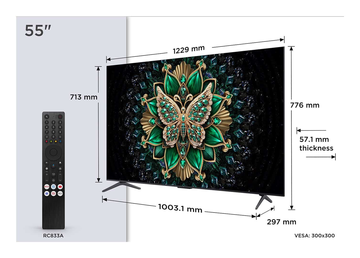 Telewizor TCL 55C6K QD-Mini LED 55" 4K Ultra HD