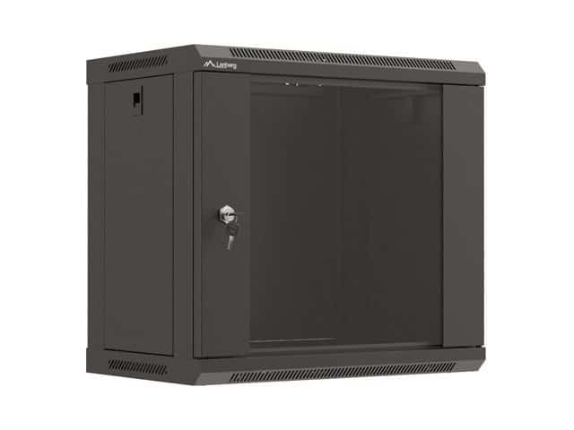 LANBERG SZAFA INSTALACYJNA RACK WISZĄCA 19" 9U 540X350 CZARNA DRZWI PRZESZKLONE (FLAT PACK)