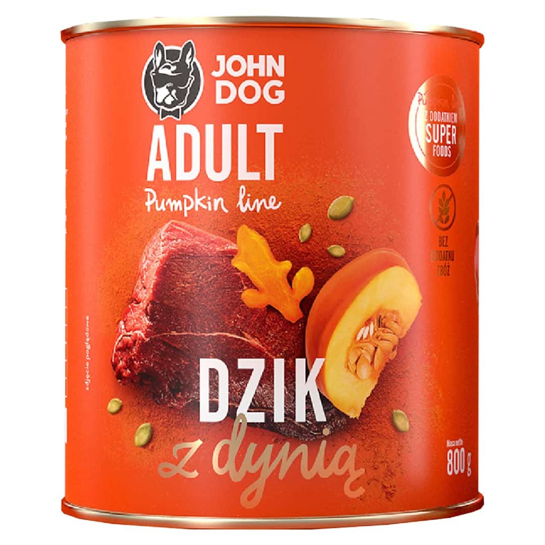 John Dog PUMPKIN Adult dzik z dynią 800g