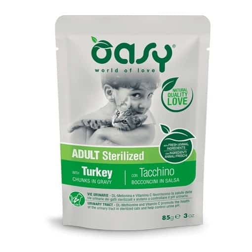 Oasy Chunks in gravy Adult Sterilized Turkey 85gr