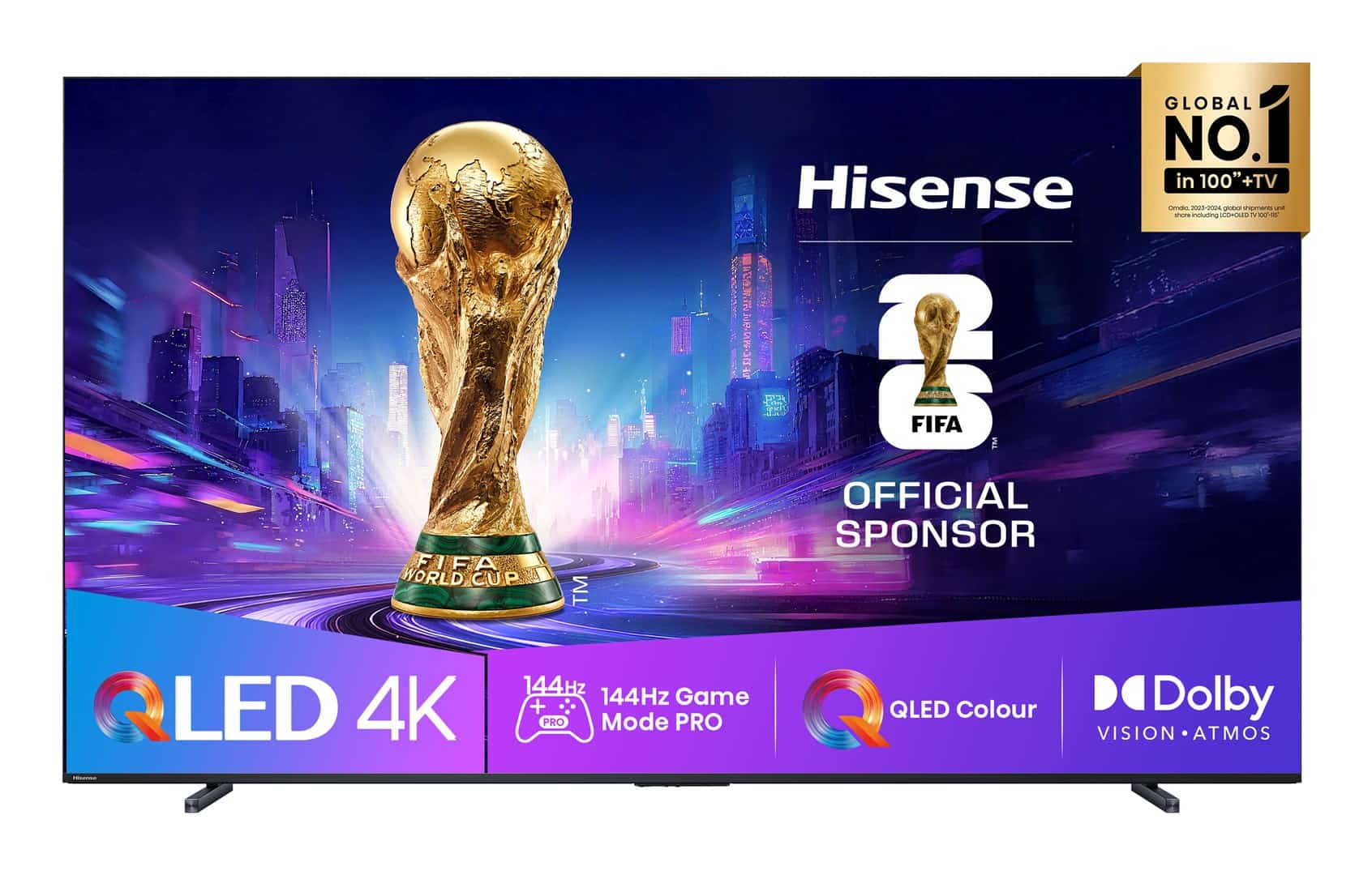 Telewizor Hisense 100E7Q Pro QLED 100" 4K Ultra HD 144Hz VIDAA Dolby Atmos Czarny