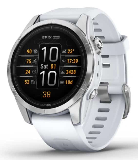 Zegarek sportowy Garmin Epix PRO (Gen 2) AMOLED 42mm SS Whitestone/Srebrny