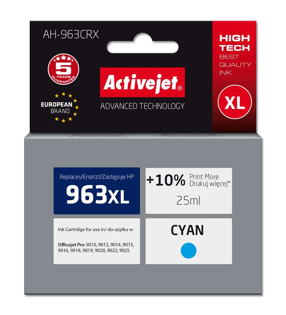 Activejet AH-963CRX Tusz, 25 ml, niebieski