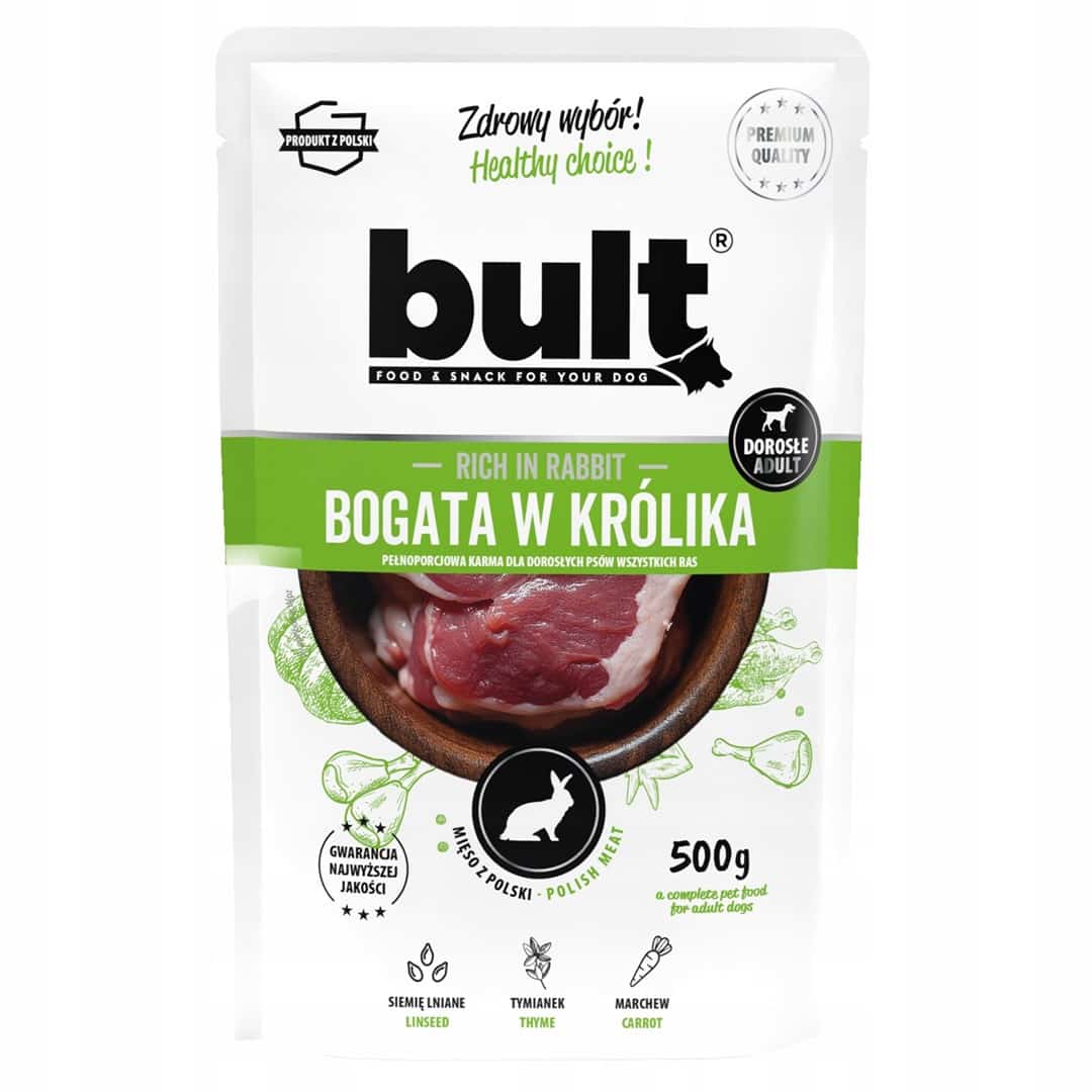 BULT Saszetka mielonka bogata w królika karma mokra dla psa 500g
