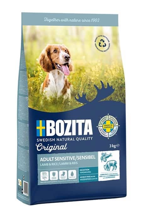 Bozita Original Adult Sensitive Jagnięcina i Ryż  - sucha karma dla psa - 3 kg