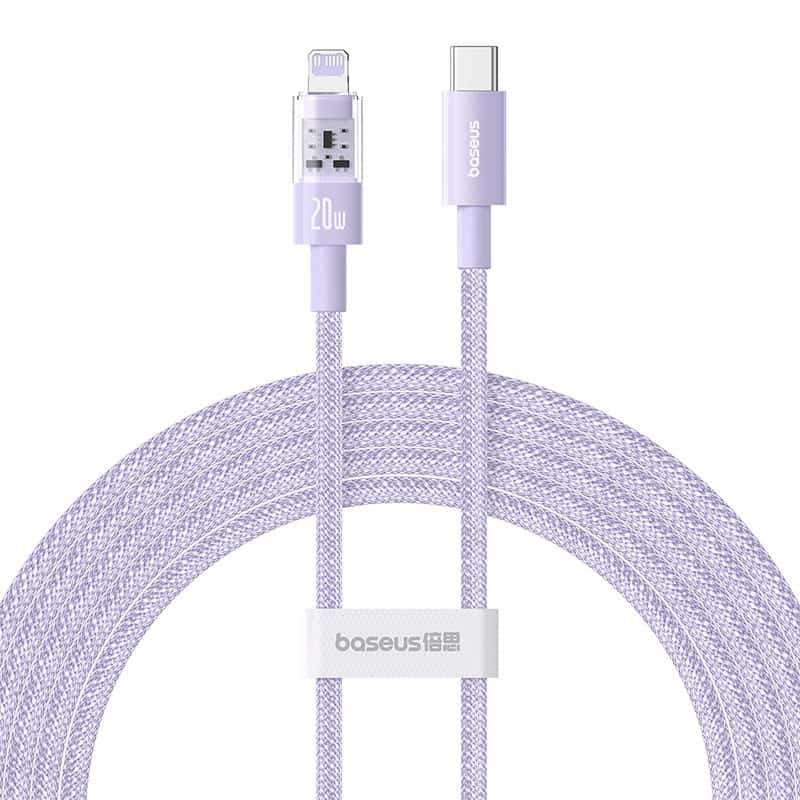 Kabel Baseus Gem USB C-Lightning 20W 2m (fioletowy)