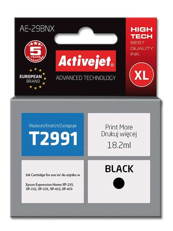 Activejet AE-29BNX Tusz; Zamiennik Epson 29XL; 18 ml; Czarny