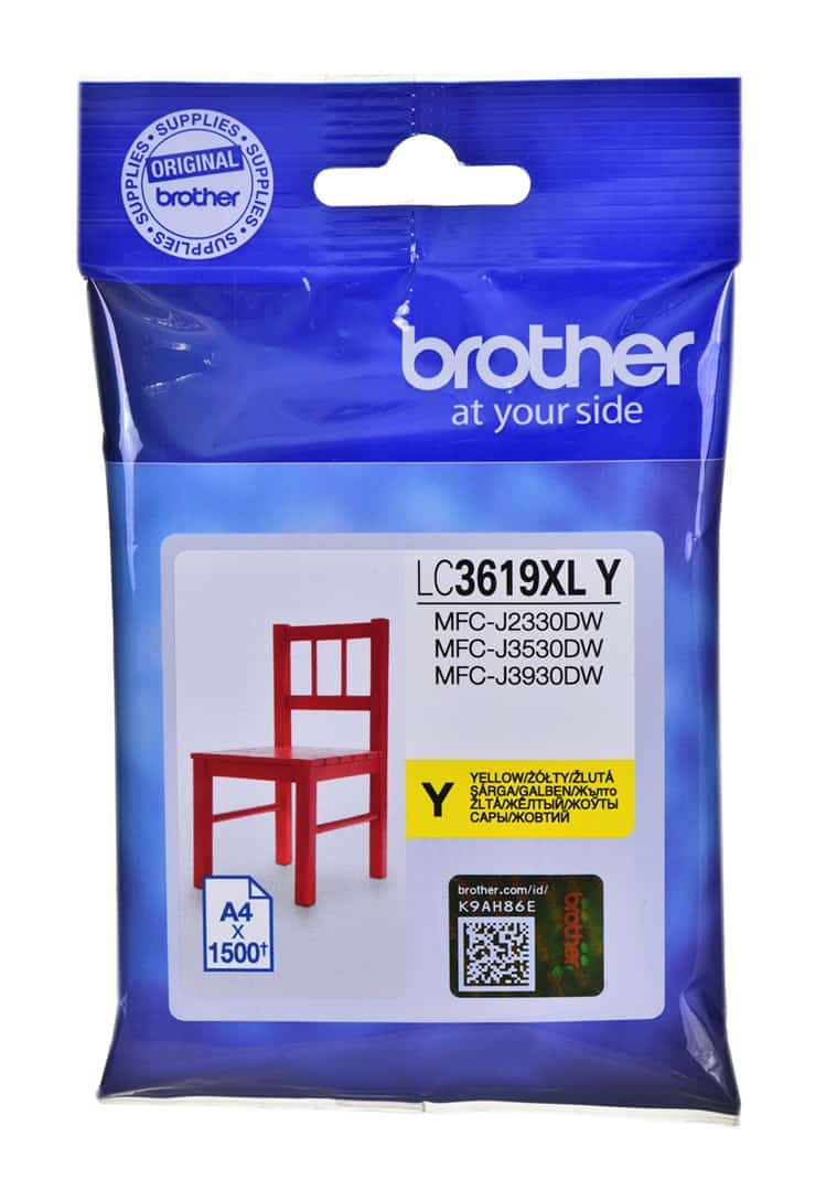 Tusz Brother żółty LC3619XLY, 1500 stron