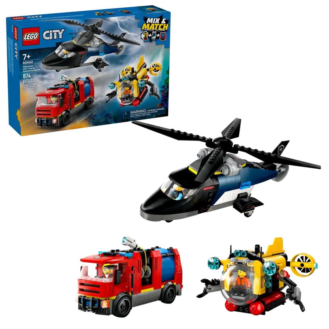 LEGO City 60462 - Helikopter, Wóz Strażacki, Łódź Podwodna