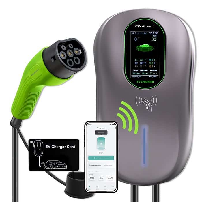 Qoltec Stacja ładowania EV 2w1 Typ2 22kW Wallbox