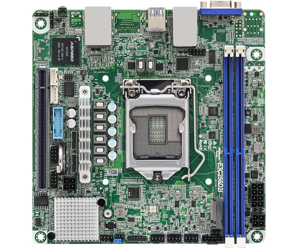 Płyta główna ASRock E3C256D2I 1x LGA1200 Intel Xeon E-23XX C256 (2xDIMM, SATA, 1xM.2, 2x1GbE, IPMI)