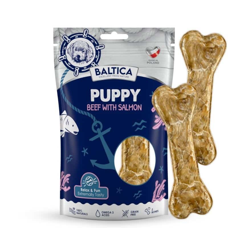 BALTICA EXCELLENT Bone Snack Puppy Beff & Salmon 2szt