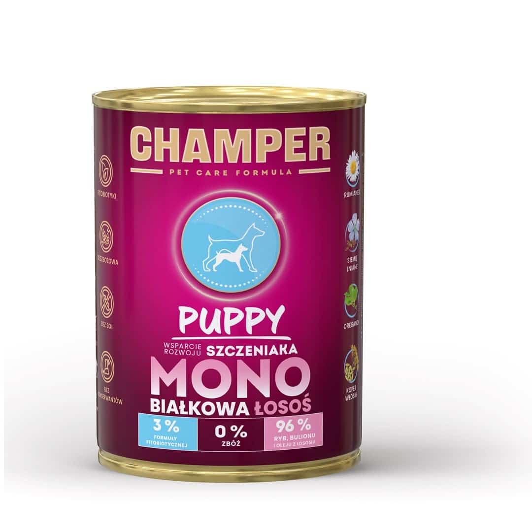 CHAMPER PUPPY MONOBIAŁKOWA łosoś mokra karma dla psa 400 g
