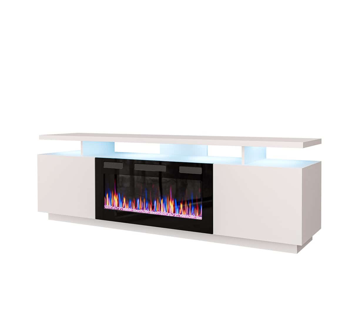 Szafka RTV EVA 180x40x52 biały/biały połysk