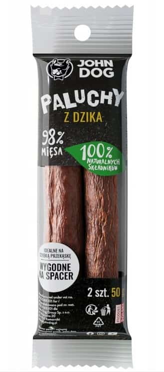JOHN DOG Paluchy z Dzika - przysmak dla psa - 50 g