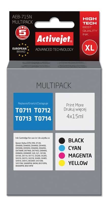 Activejet AEB-715N Tusz 4x15ml Kompatybilny z Epson