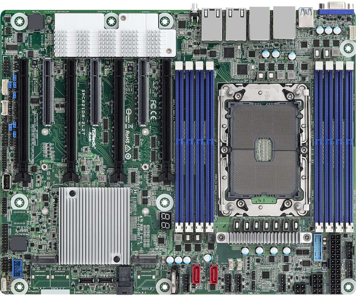 Płyta główna ASRock SPC621D8-2L2T 1x LGA4189 Intel Xeon Scalable 3gen C621A (8xDIMM, SATA, 2xM.2, 2x10GbE, 2x1GbE, IPMI)