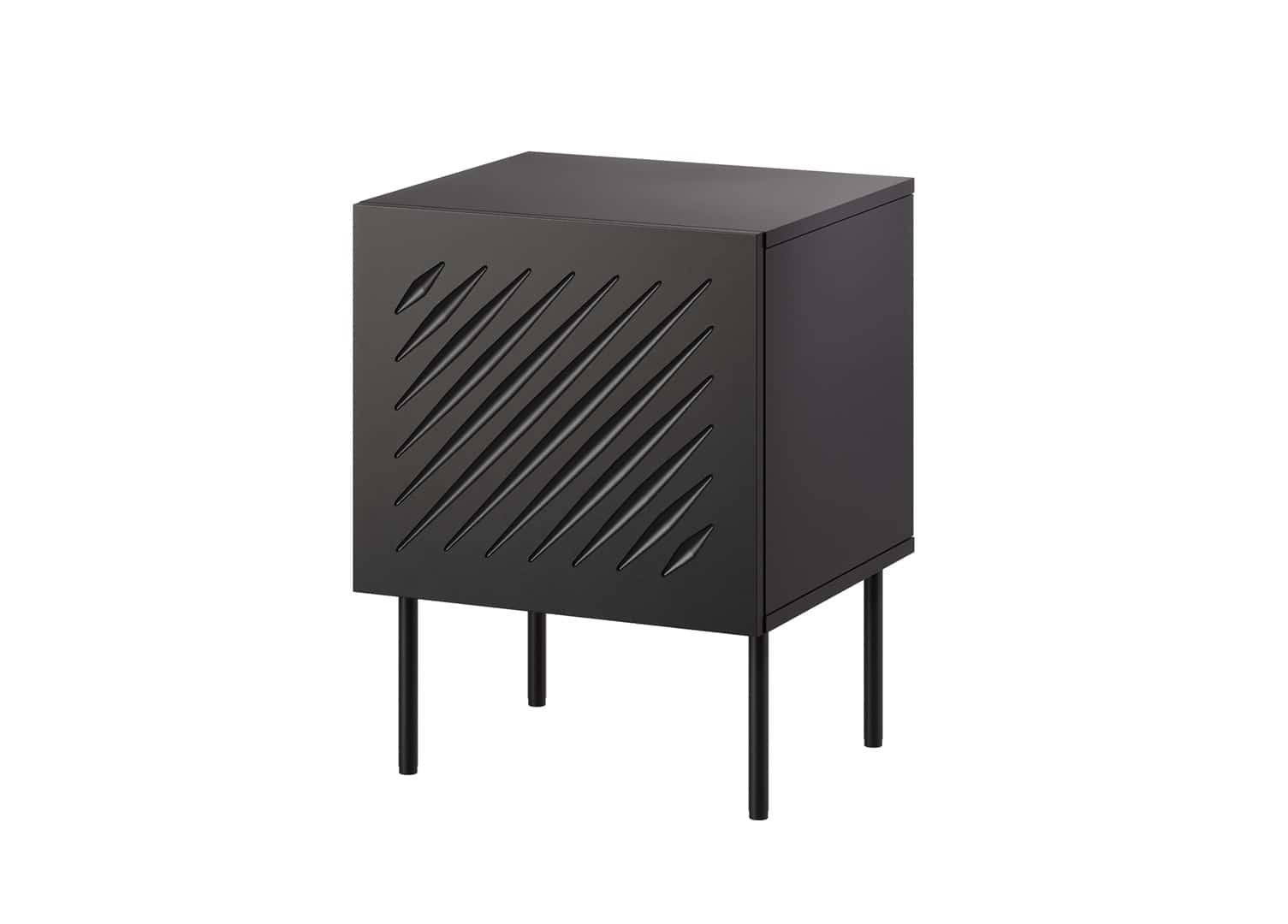 Szafka nocna 2szt SIENA 44,5x40x59 czarny mat