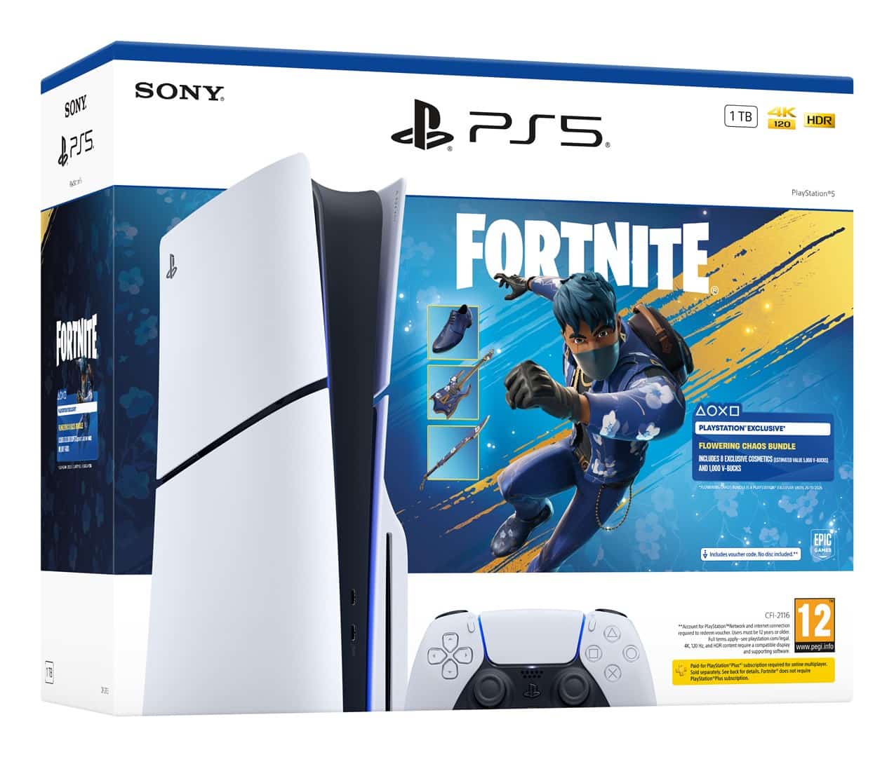 PlayStation 5 Slim + Fortnite Rozkwitający Chaos (OUTLET)