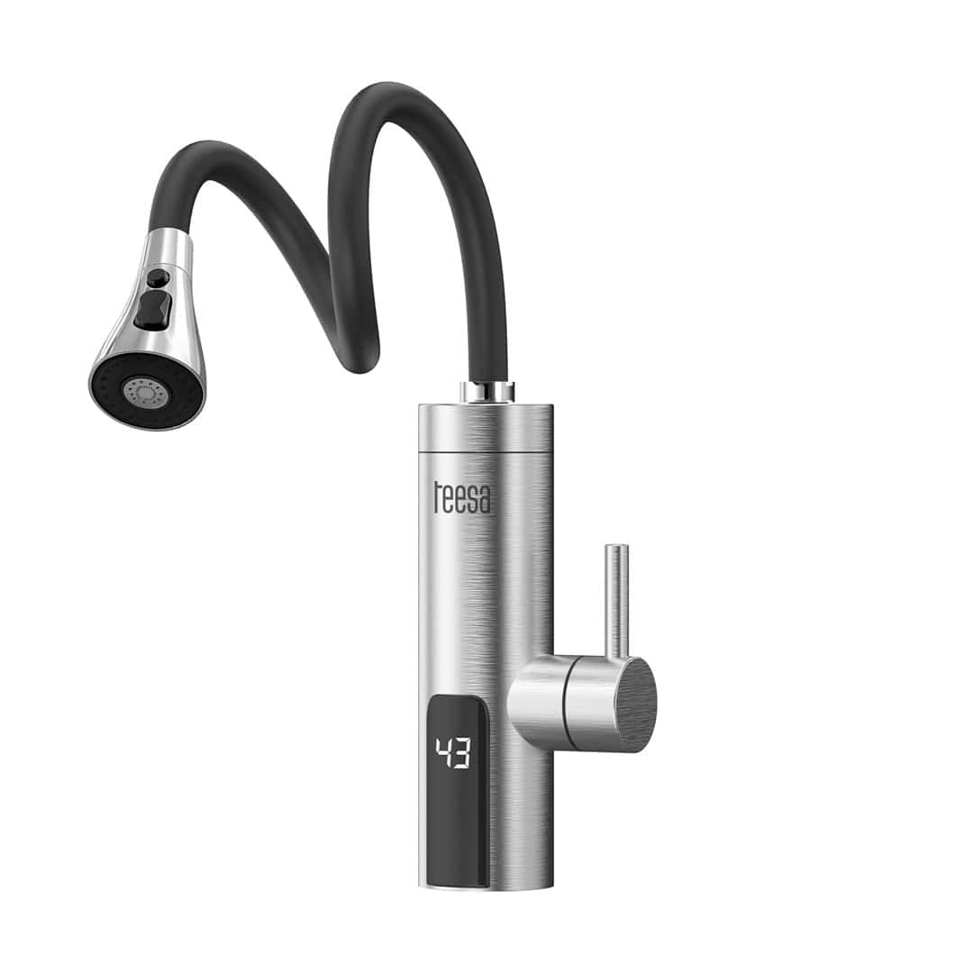 TEESA PRZEPŁYWOWY PODGRZEWACZ WODY TSA4107 BATERIA METALOWA KUCHENNA Z ELASTYCZNĄ WYLEWKĄ