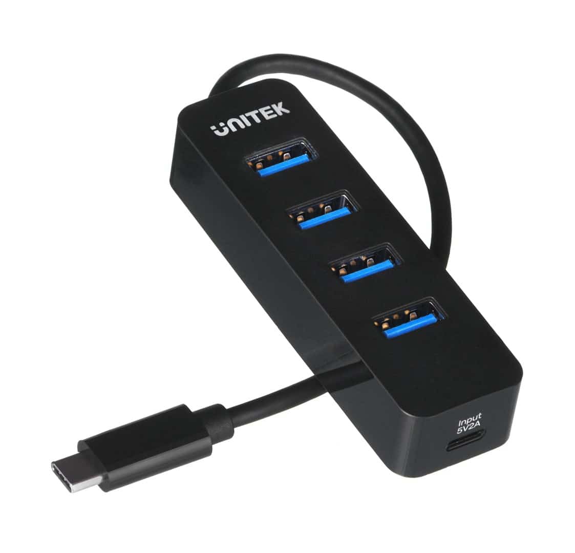 UNITEK HUB USB-C 4XUSB-A 3.1, AKTYWNY, 10 W, H1117B