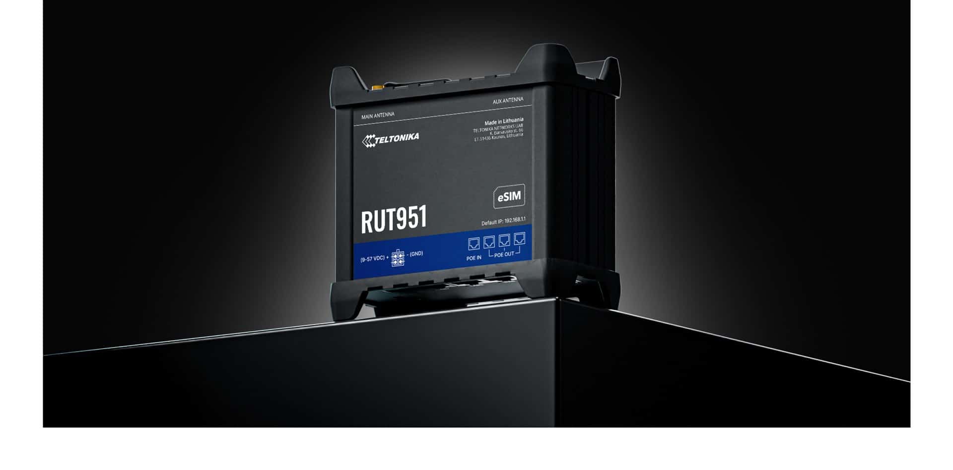 Router Wi-FI 4 LTE CAT.4 RUT951 PoE+ z Zasilaczem (60W), 2x SIM, eSIM