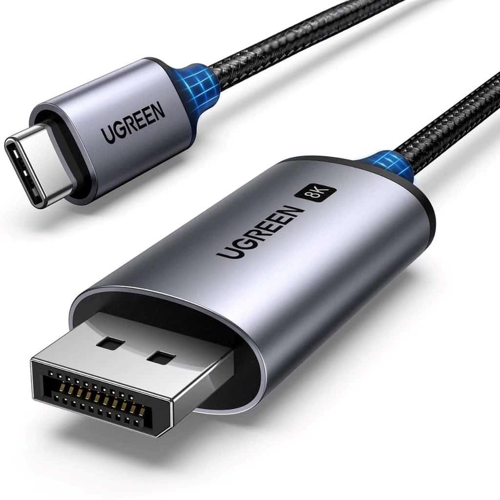 Ugreen Kabel CM556 ze złączami USB-C i DisplayPort 8K o długości 1 m - szary