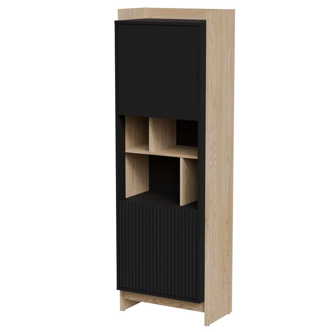 Witryna PORTO 59x38x180 dęb/czarny