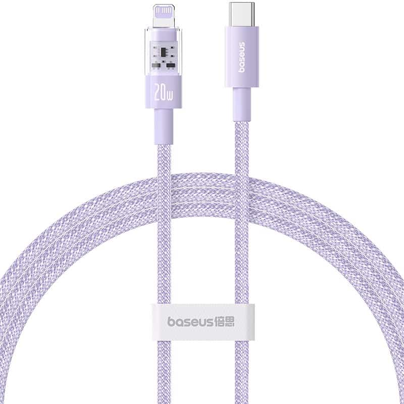 Kabel Baseus Gem USB C-Lightning 20W 1m (fioletowy)