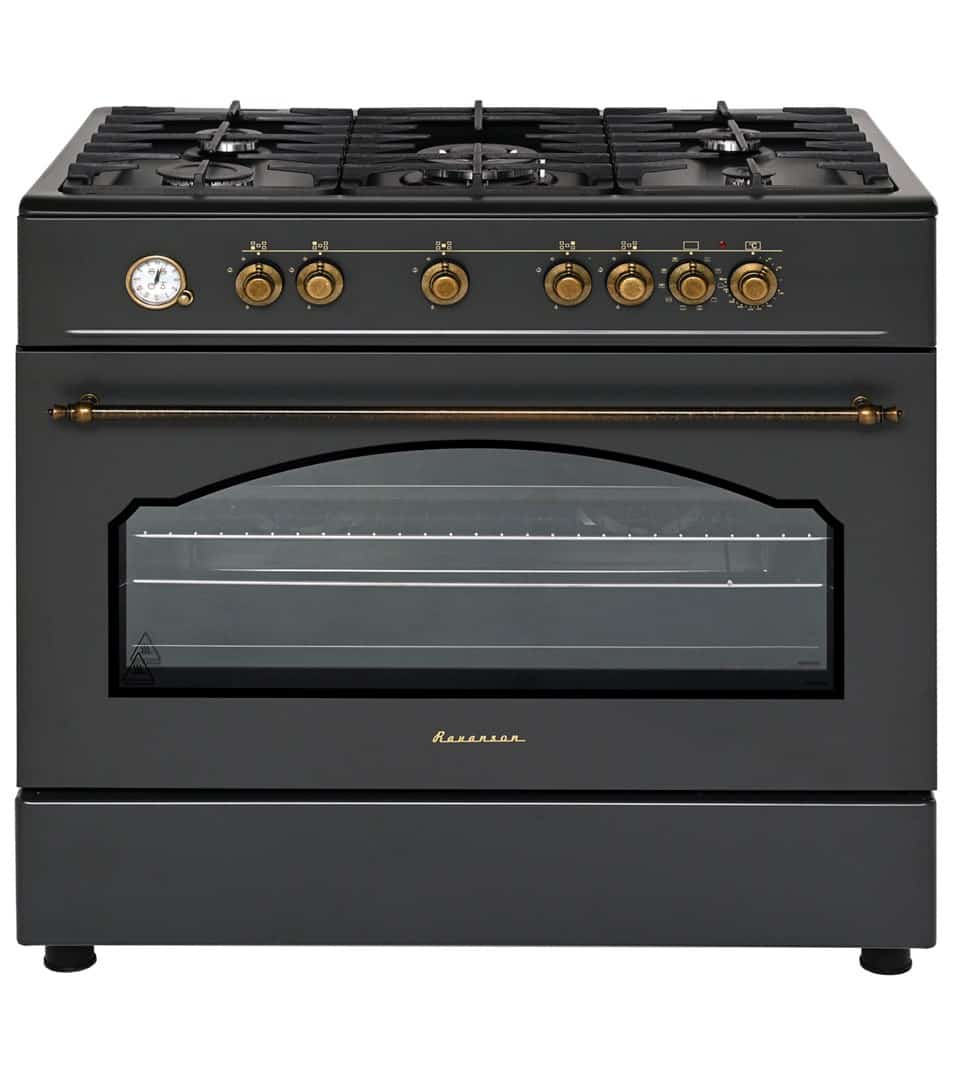 Kuchnia gazowo elektryczna Ravanson Retro KWGE–90AR (czarny)
