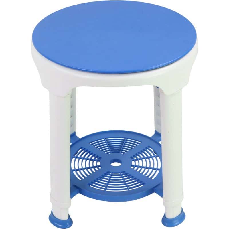 Taboret obrotowy do łazienki - biały/niebieski