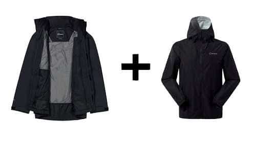 Kurtka Berghaus Deluge Pro 3.0 roz. M Czarna + Kurtka Berghaus Hillwalker IA Shell roz. M Czarna