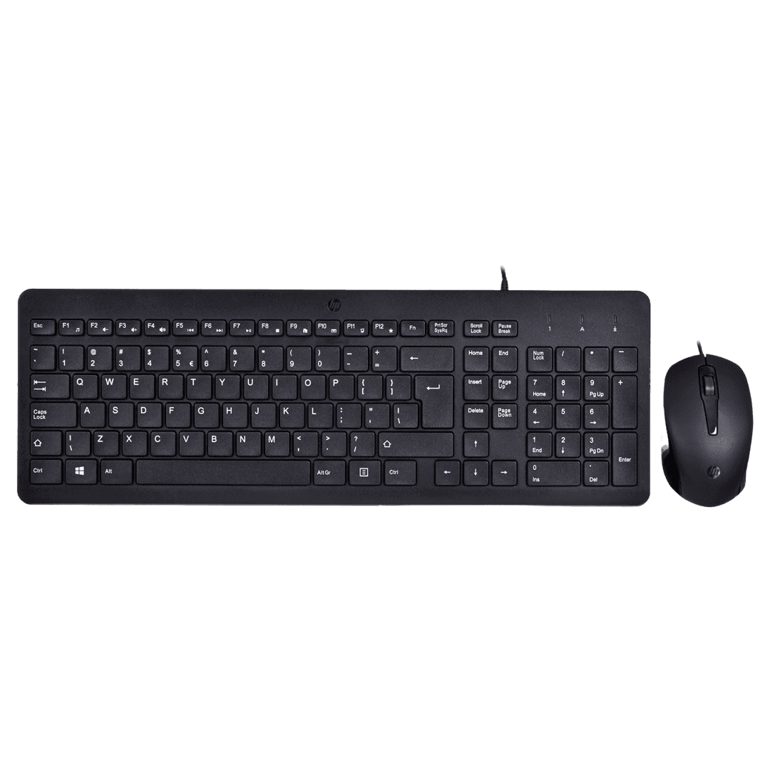 Zestaw klawiatura + mysz HP 150 Wired Mouse and Keyboard przewodowe czarne 240J7AA