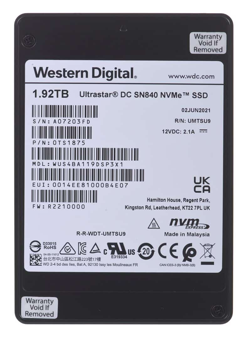 Dysk SSD Western Digital Ultrastar DC SN840 1.92 TB