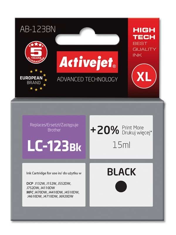 Activejet AB-123BN Tusz Zamiennik 15ml Czarny